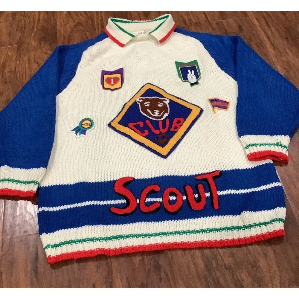 Vintage Inner View Scout Sweater Size 18/20 Stitched Patch